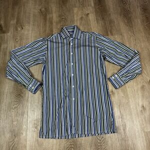 RICHARD JAMES Savile Row Shirt Mens 15/38 Contemporary Striped Button Down